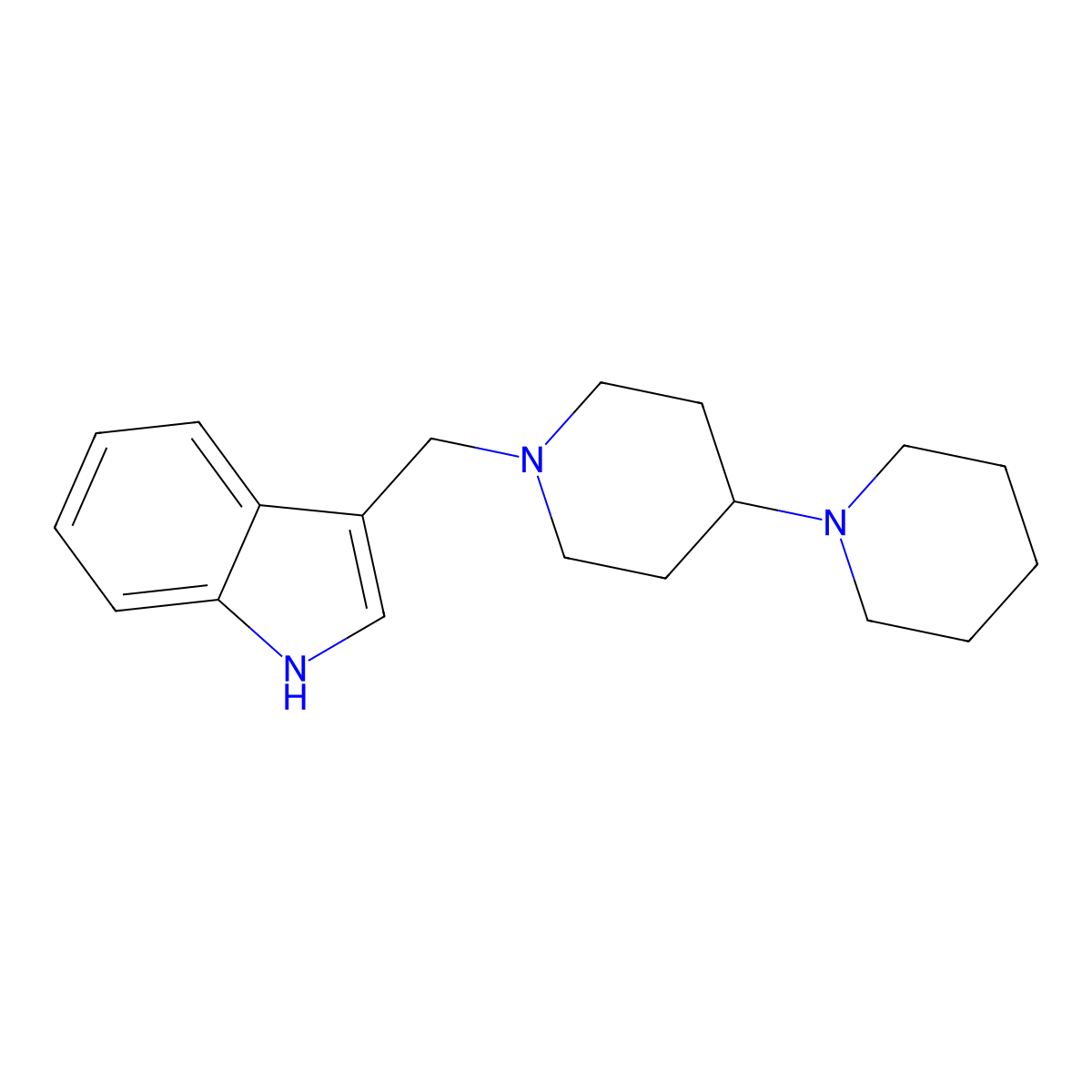 1'-(1H-indol-3-ylmethyl)-1,4'-bipiperidine molecular structure, CAS 415948-59-3