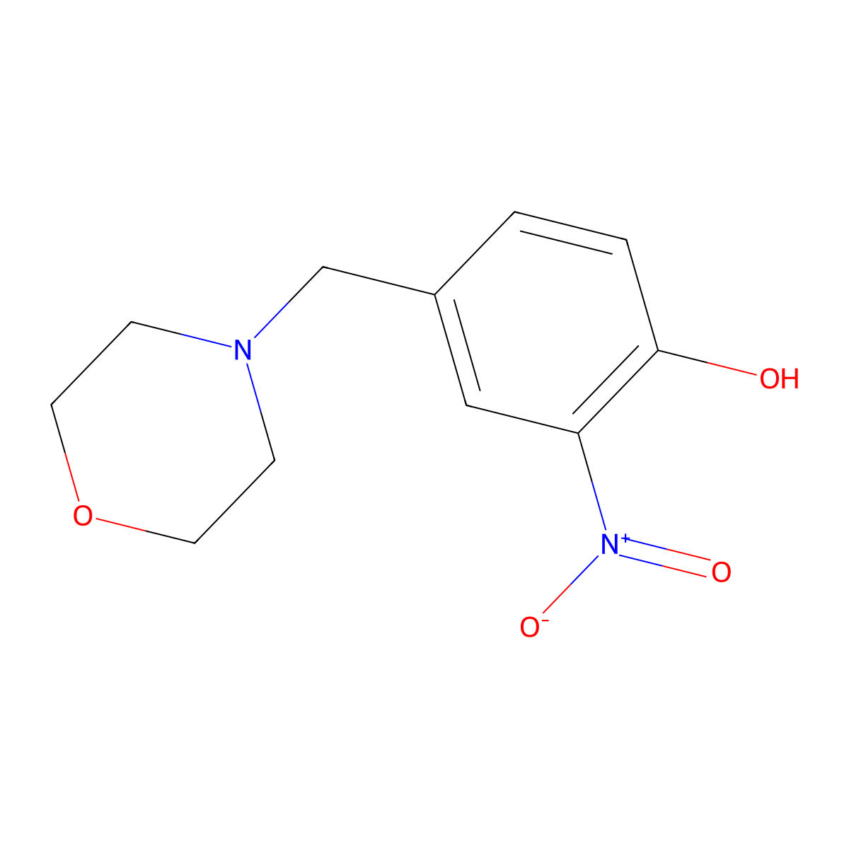 4-(Morpholin-4-ylmethyl)-2-nitrophenol molecular structure, CAS 415949-56-3