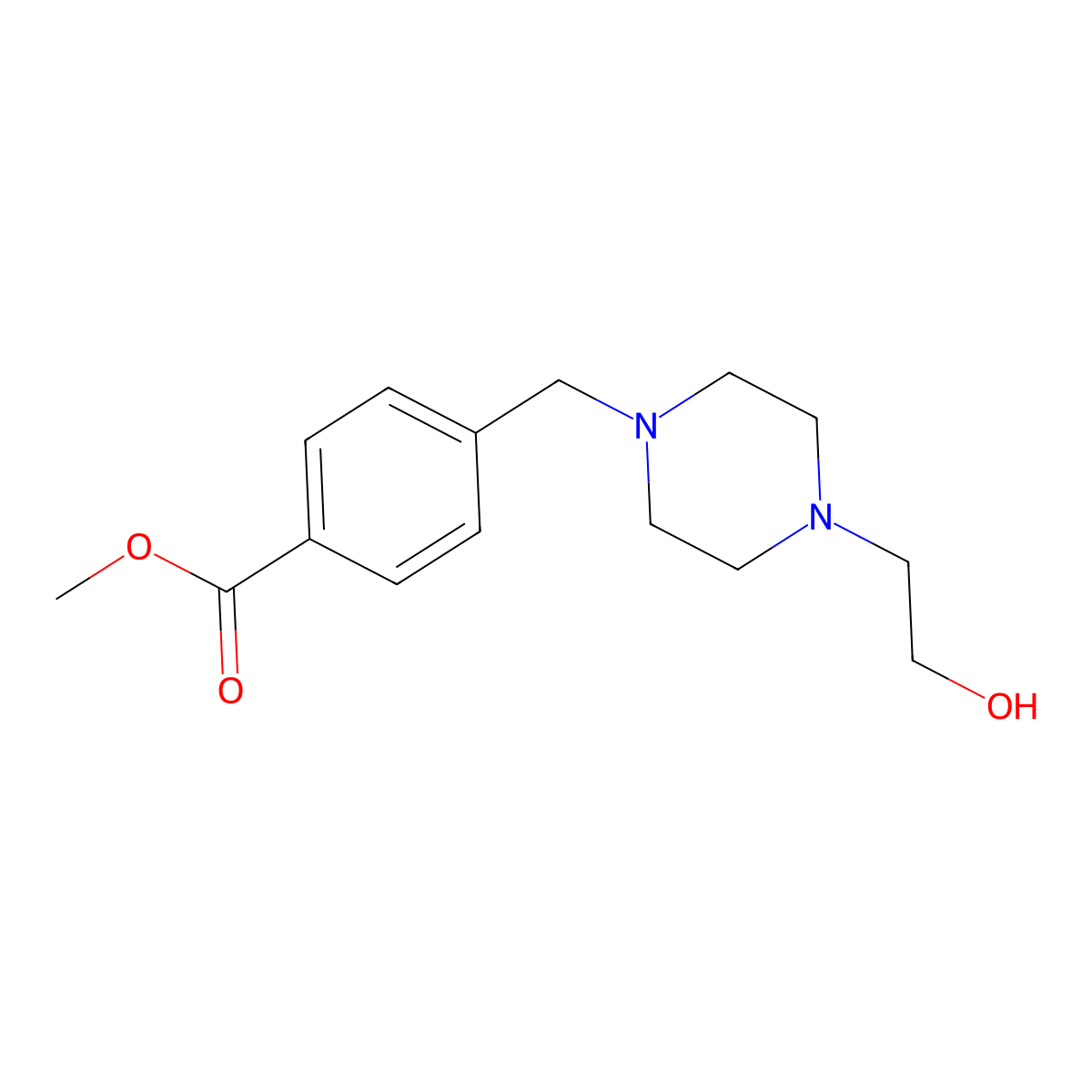 4-[4-(2-Hydroxy-ethyl)-piperazin-1-ylmethyl]-benzoic acid methyl ester molecular structure, CAS 41595-34-0