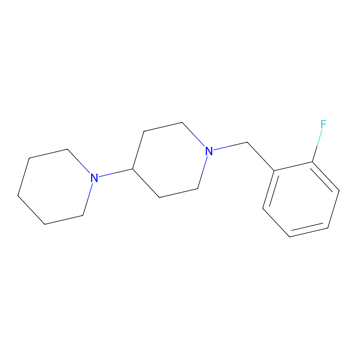 1-[(2-Fluorophenyl)methyl]-4-piperidin-1-ylpiperidine molecular structure, CAS 415950-48-0