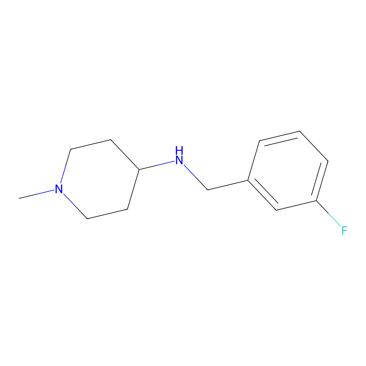 N-[(3-fluorophenyl)methyl]-1-methylpiperidin-4-amine molecular structure, CAS 415950-74-2