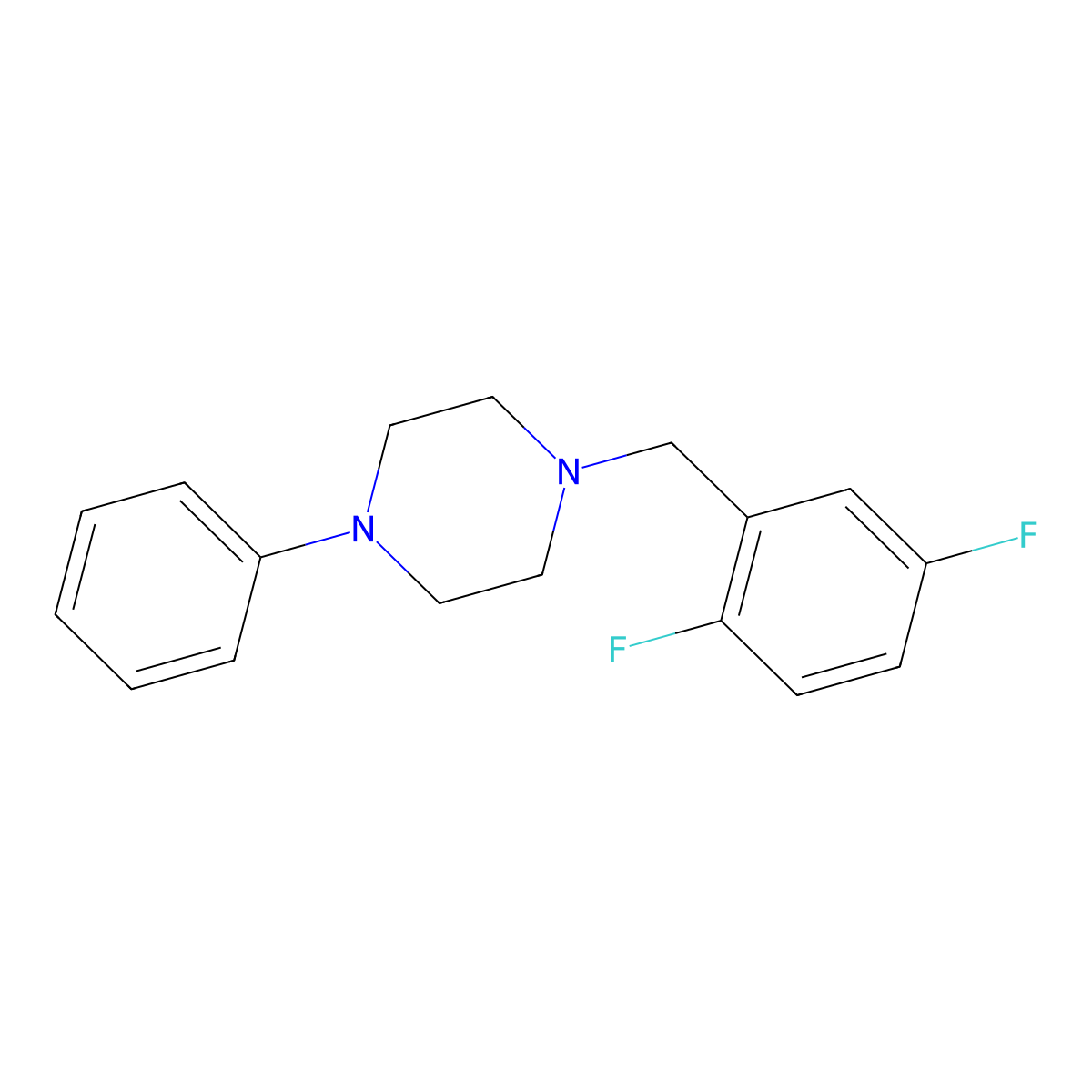 1-(2,5-Difluorobenzyl)-4-phenylpiperazine molecular structure, CAS 415950-87-7