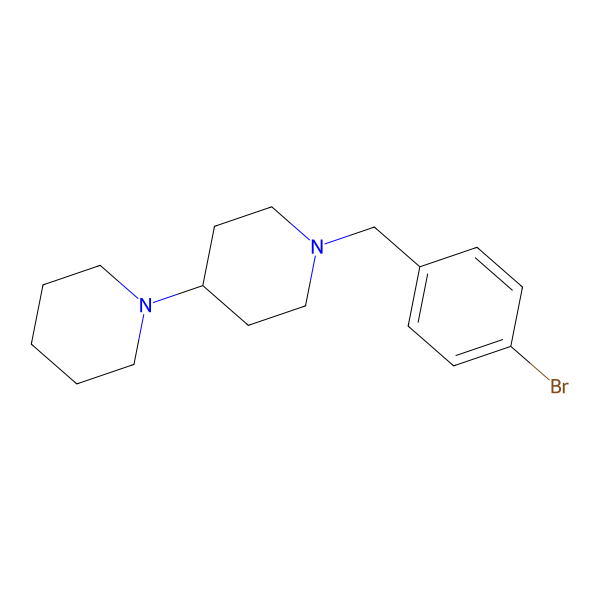 1-[(4-Bromophenyl)methyl]-4-piperidin-1-ylpiperidine molecular structure, CAS 415950-89-9