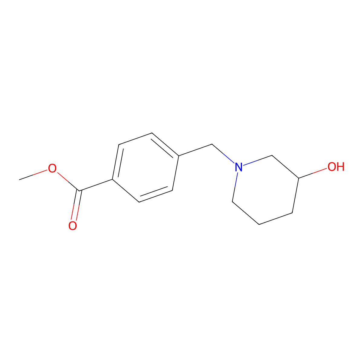 Methyl 4-((3-hydroxypiperidin-1-yl)methyl)benzoate molecular structure, CAS 415951-70-1