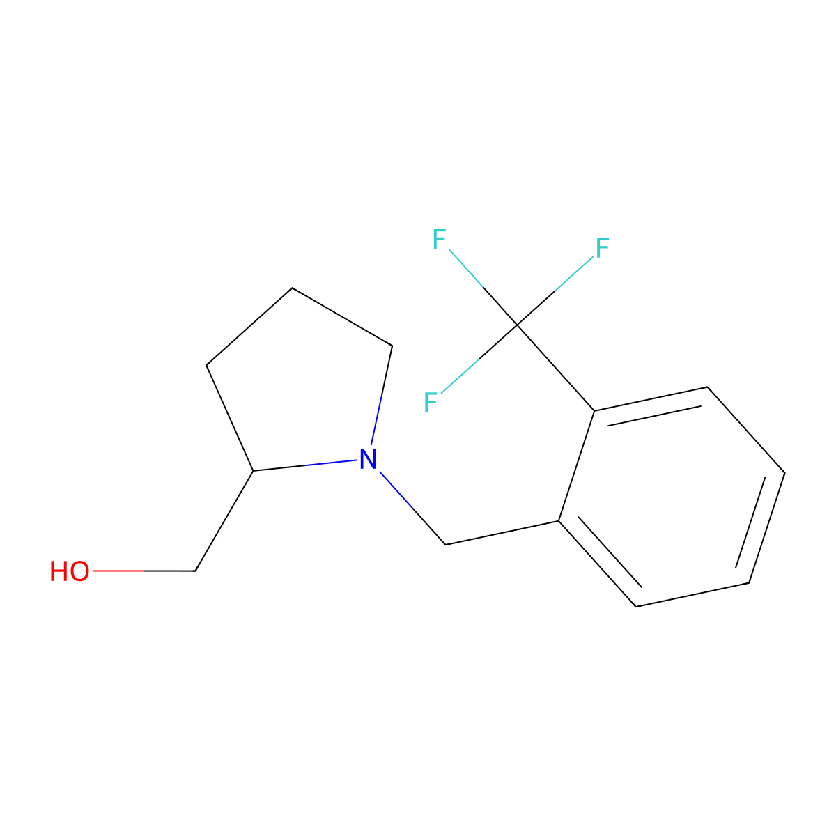 (1-{[2-(Trifluoromethyl)phenyl]methyl}pyrrolidin-2-yl)methanol molecular structure, CAS 415951-75-6