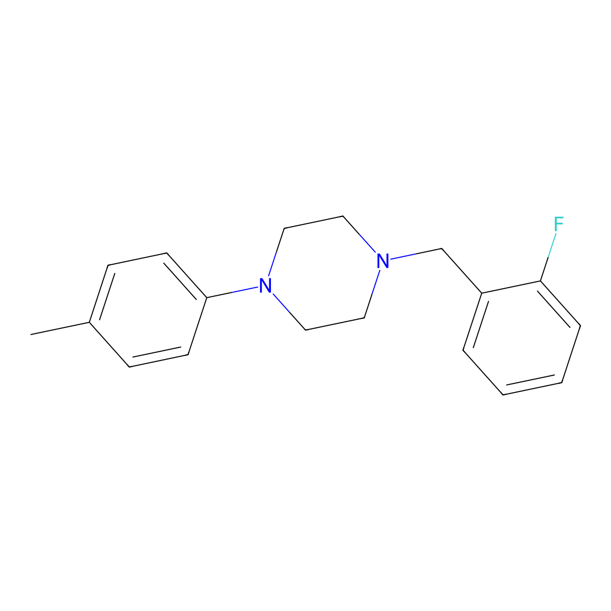 1-[(2-Fluorophenyl)methyl]-4-(4-methylphenyl)piperazine molecular structure, CAS 415952-00-0