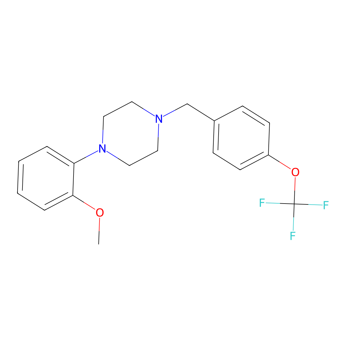 1-(2-Methoxyphenyl)-4-[[4-(trifluoromethoxy)phenyl]methyl]piperazine molecular structure, CAS 415952-35-1