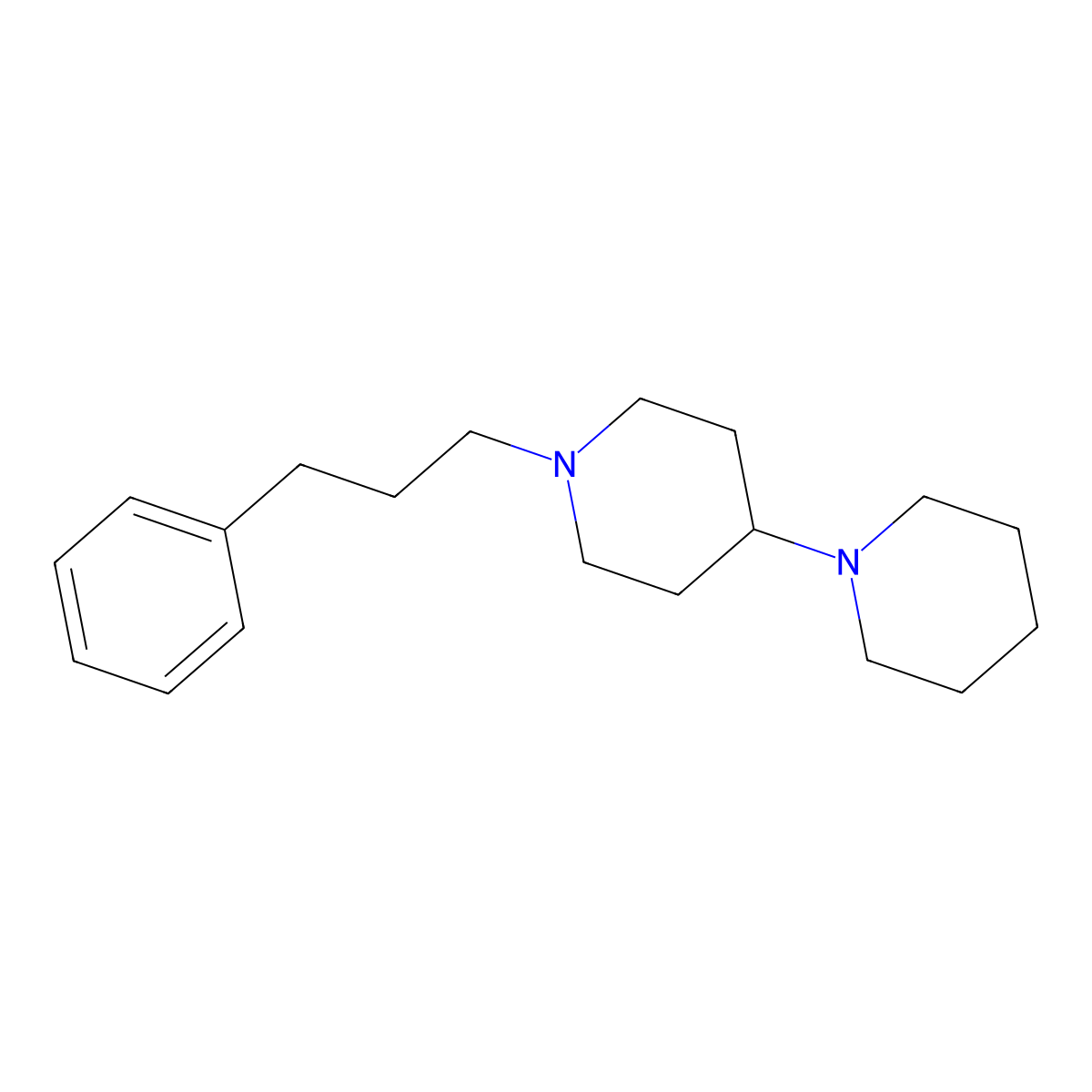 1-(3-Phenylpropyl)-4,1'-bipiperidine molecular structure, CAS 415952-38-4