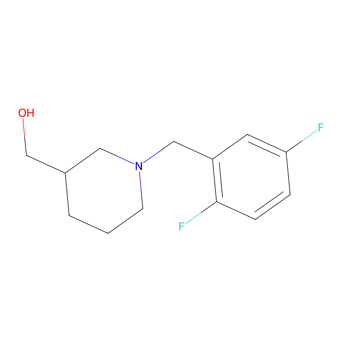 {1-[(2,5-Difluorophenyl)methyl]piperidin-3-yl}methanol molecular structure, CAS 415952-69-1