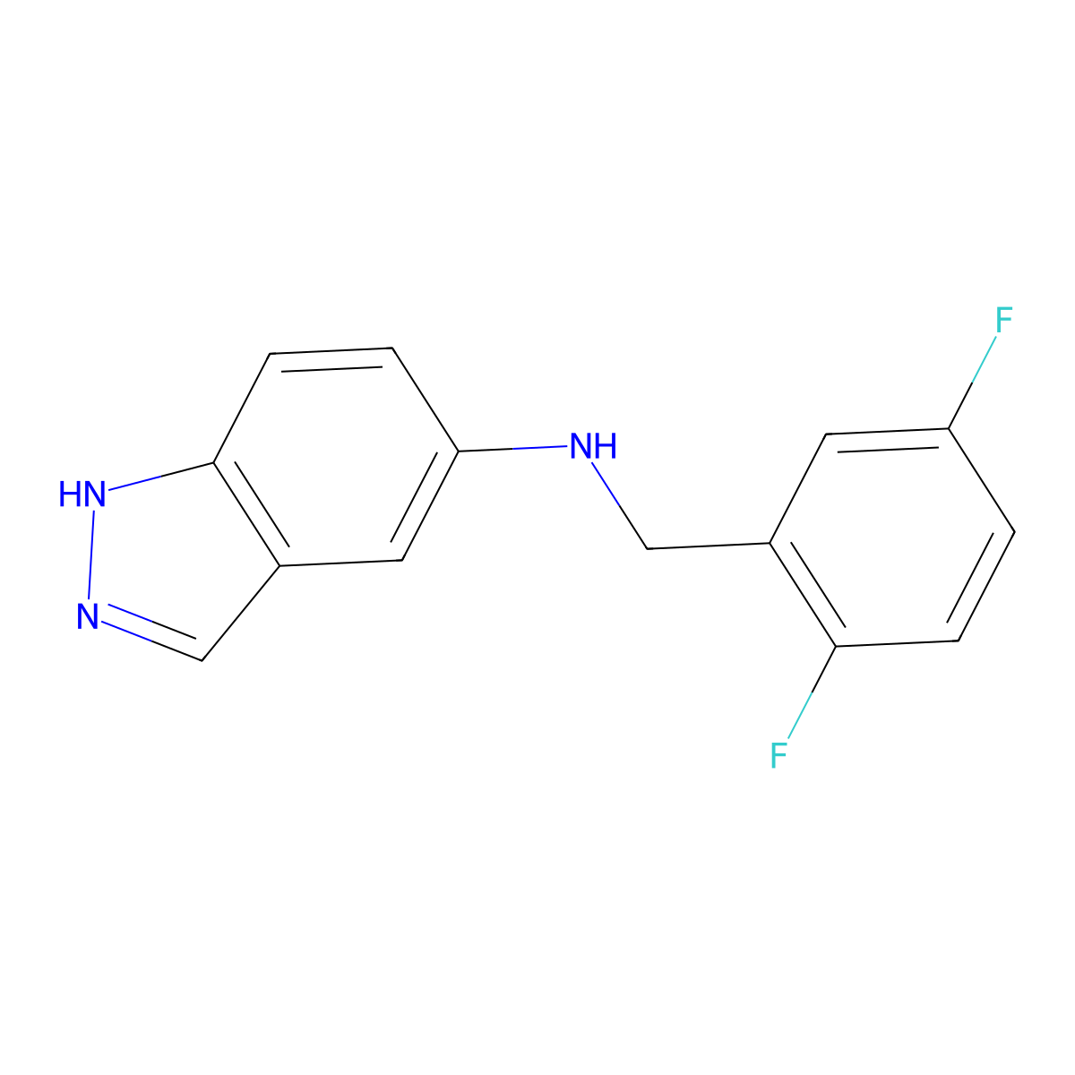 N-[(2,5-difluorophenyl)methyl]-1H-indazol-5-amine molecular structure, CAS 415952-89-5