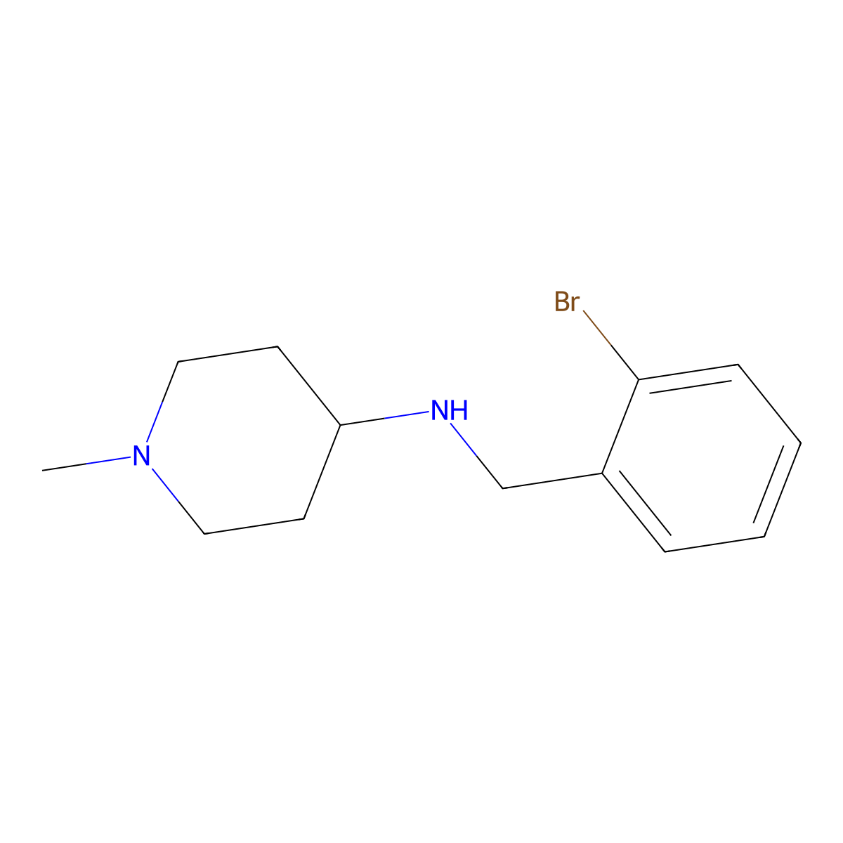 N-[(2-bromophenyl)methyl]-1-methylpiperidin-4-amine molecular structure, CAS 415953-59-2