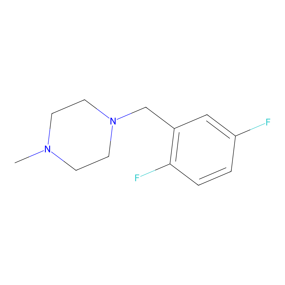 1-[(2,5-Difluorophenyl)methyl]-4-methylpiperazine molecular structure, CAS 415953-69-4