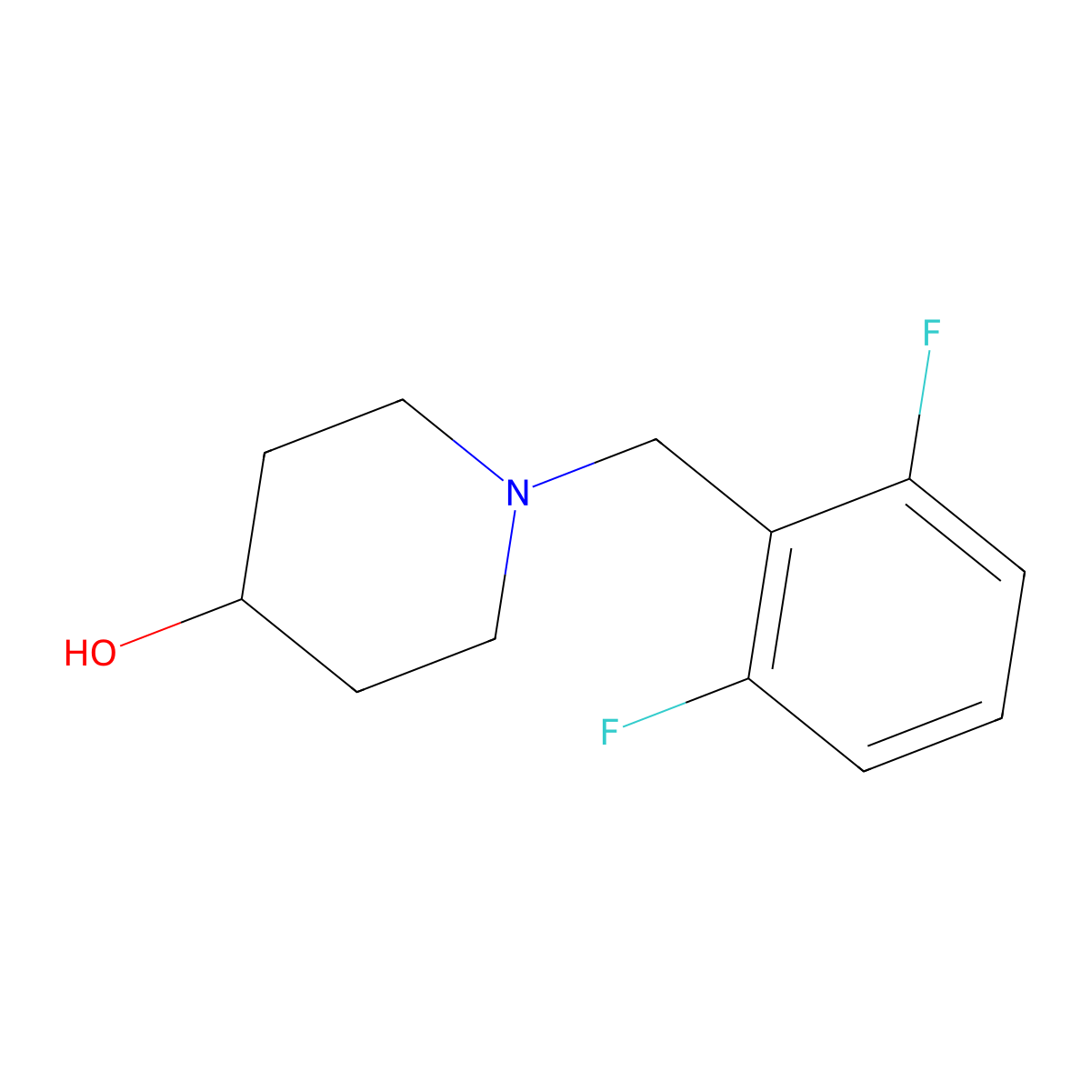 1-(2,6-Difluorobenzyl)piperidin-4-ol molecular structure, CAS 415954-12-0