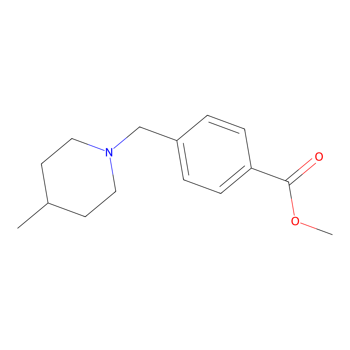 Methyl 4-((4-methylpiperidin-1-yl)methyl)benzoate molecular structure, CAS 415954-49-3