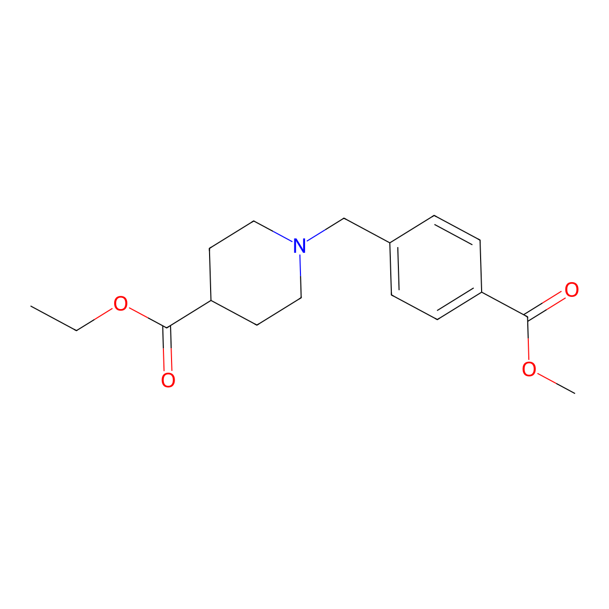 Ethyl 1-[4-(methoxycarbonyl)benzyl]-4-piperidinecarboxylate molecular structure, CAS 415954-59-5