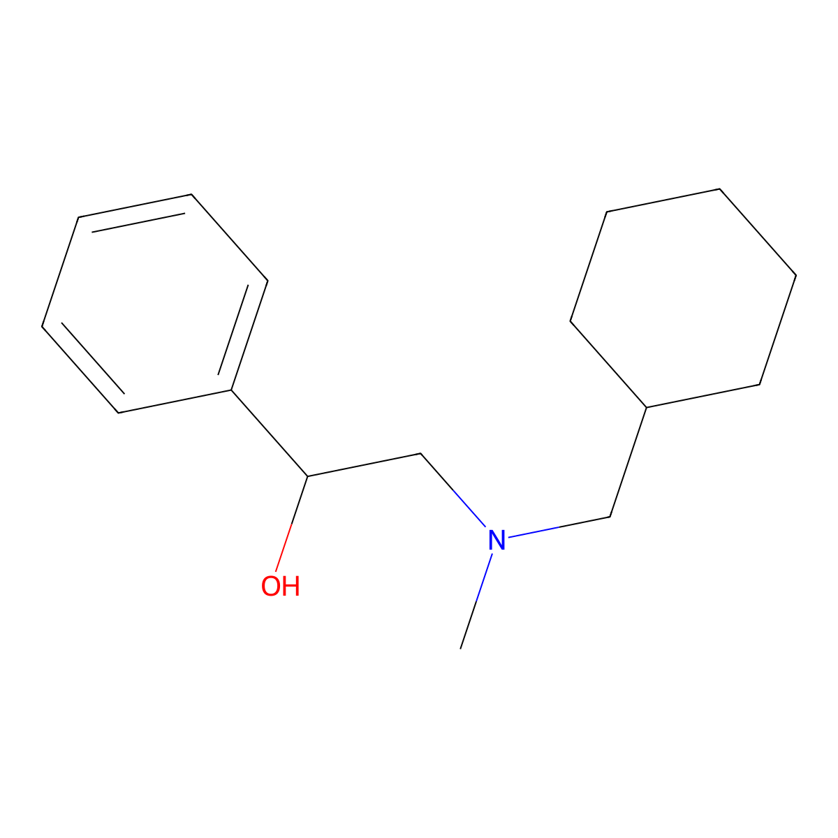 2-[Cyclohexylmethyl(methyl)amino]-1-phenylethanol molecular structure, CAS 415954-68-6