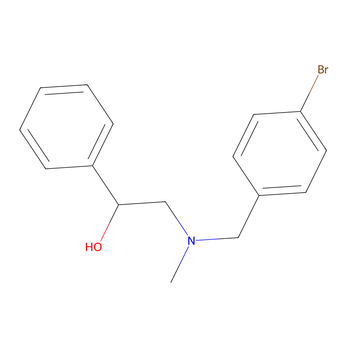2-[(4-Bromo-benzyl)-methyl-amino]-1-phenyl-ethanol molecular structure, CAS 415954-71-1
