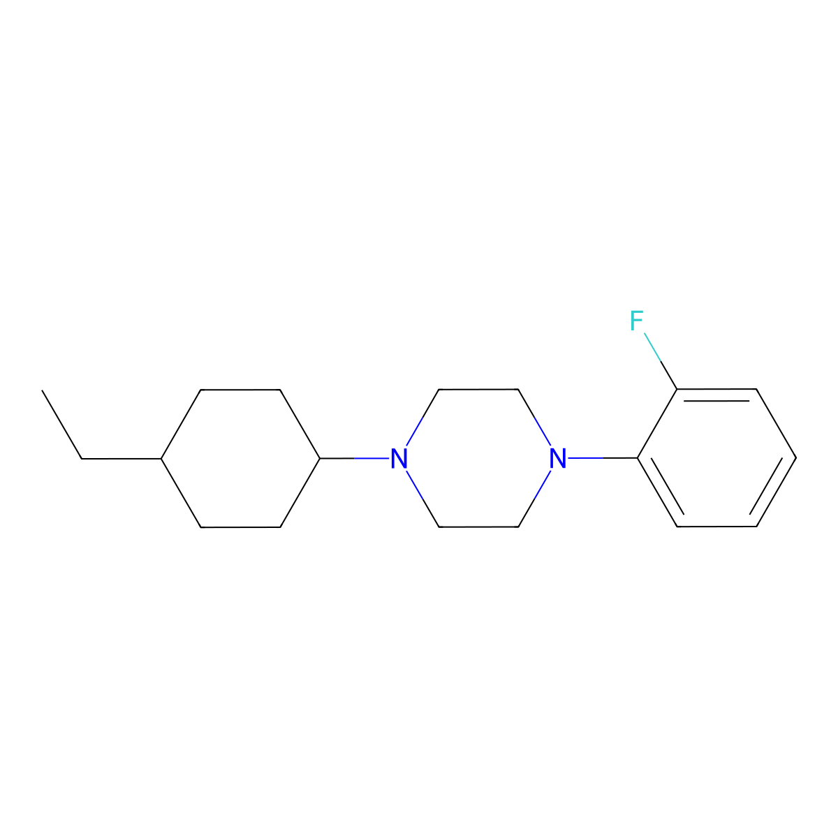1-(4-Ethylcyclohexyl)-4-(2-fluorophenyl)piperazine molecular structure, CAS 415954-74-4