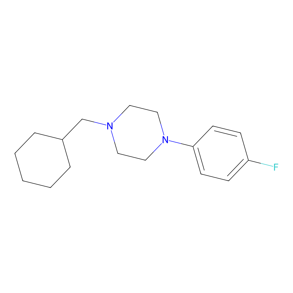 1-(Cyclohexylmethyl)-4-(4-fluorophenyl)piperazine molecular structure, CAS 415955-26-9
