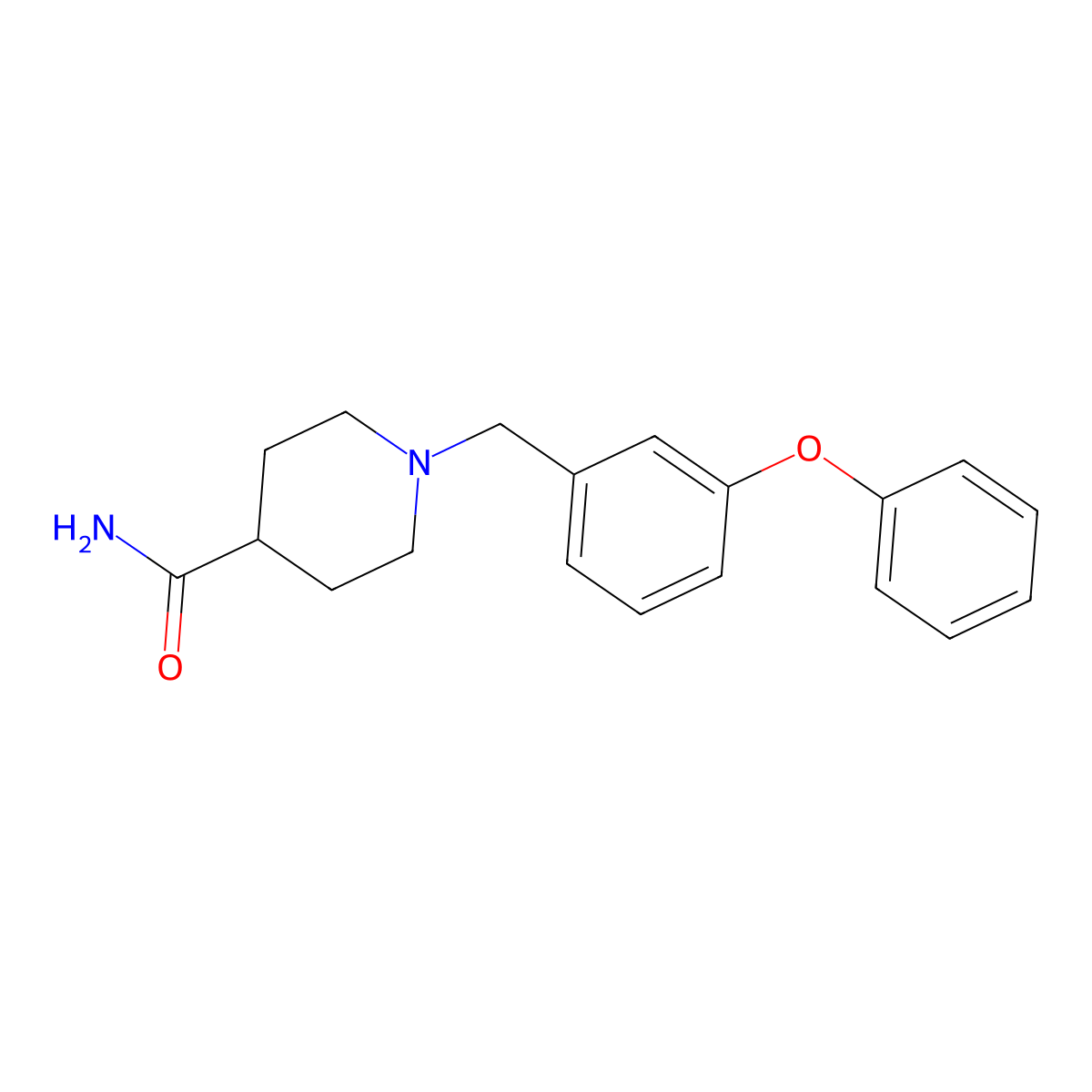 1-(3-Phenoxybenzyl)piperidine-4-carboxamide molecular structure, CAS 415956-15-9