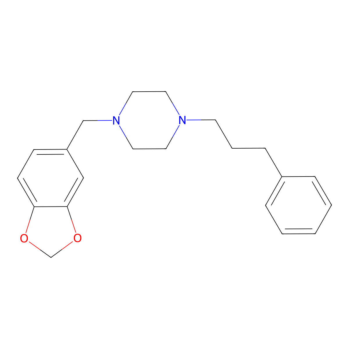 1-(1,3-Benzodioxol-5-ylmethyl)-4-(3-phenylpropyl)piperazine molecular structure, CAS 415956-41-1