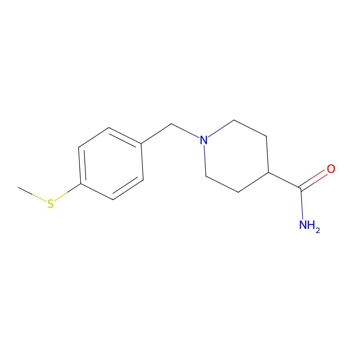 1-[4-(Methylsulfanyl)benzyl]piperidine-4-carboxamide molecular structure, CAS 415956-61-5