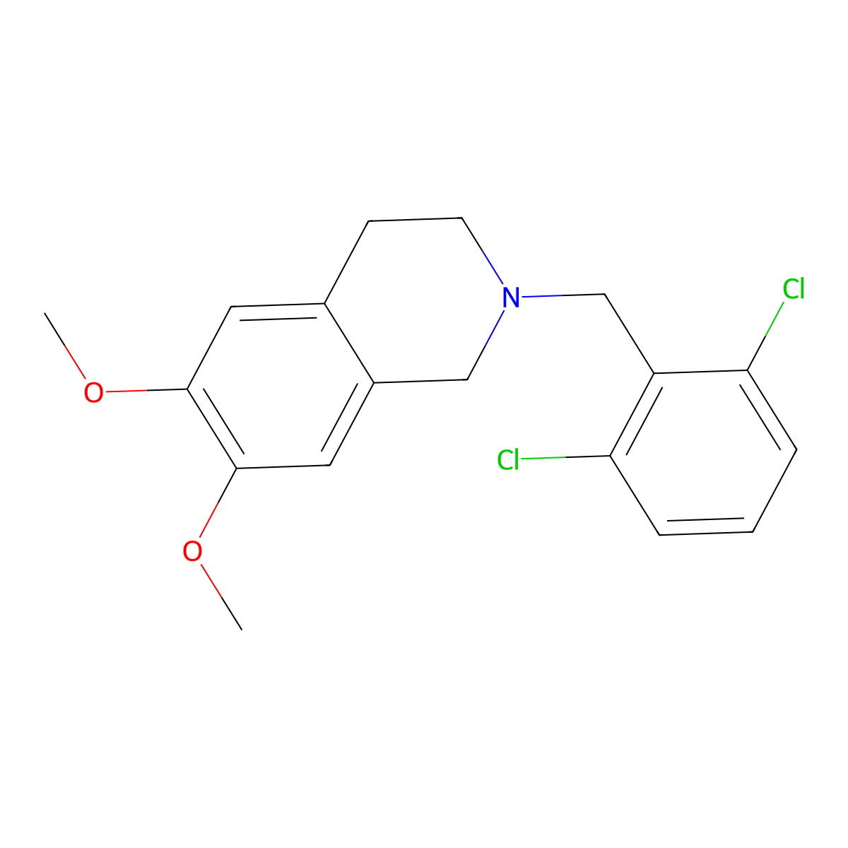2-[(2,6-dichlorophenyl)methyl]-6,7-dimethoxy-3,4-dihydro-1H-isoquinoline molecular structure, CAS 415957-60-7