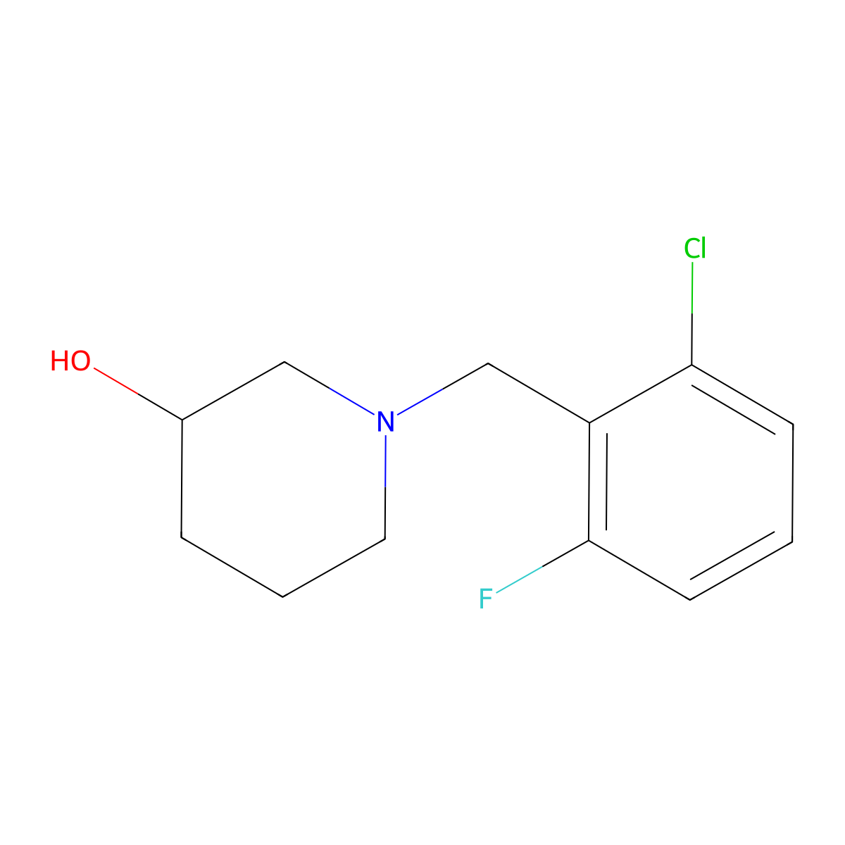 1-(2-Chloro-6-fluorobenzyl)piperidin-3-ol molecular structure, CAS 415957-98-1