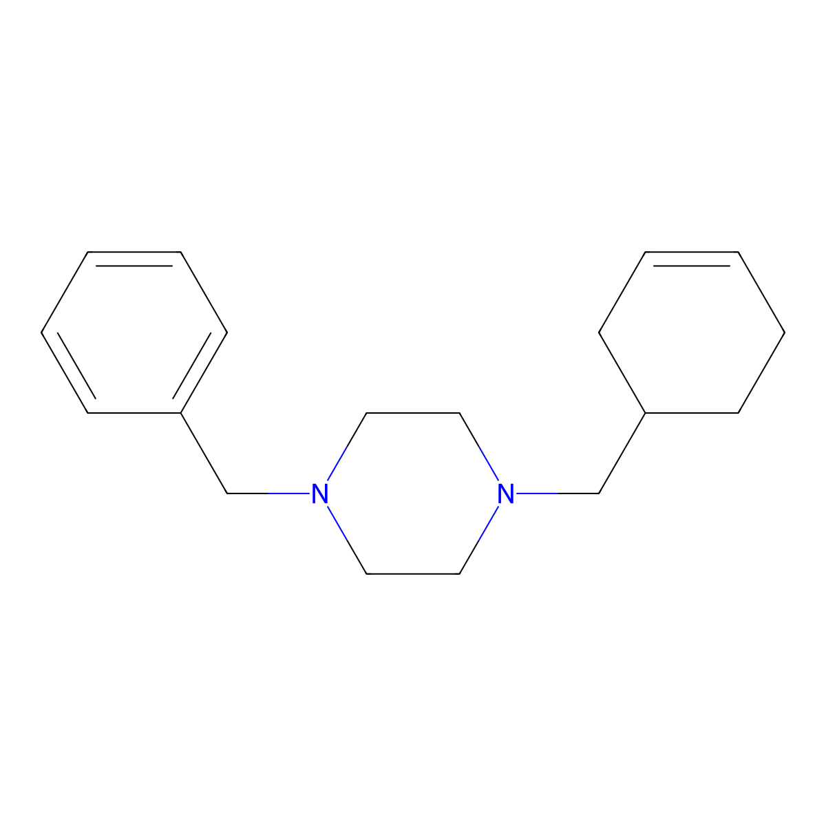 1-Benzyl-4-(cyclohex-3-en-1-ylmethyl)piperazine molecular structure, CAS 415957-99-2