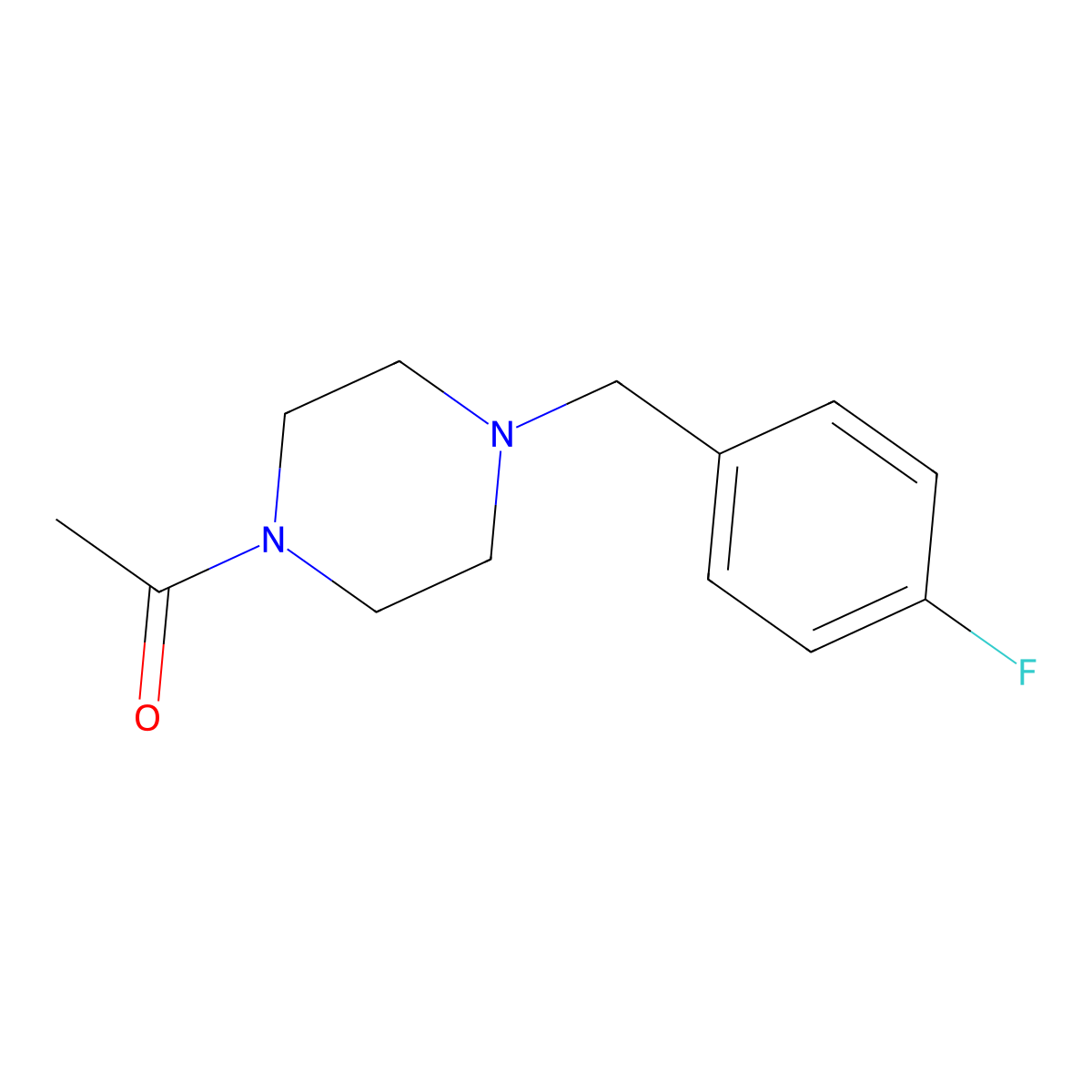 1-[4-[(4-Fluorophenyl)methyl]piperazin-1-yl]ethanone molecular structure, CAS 415958-01-9