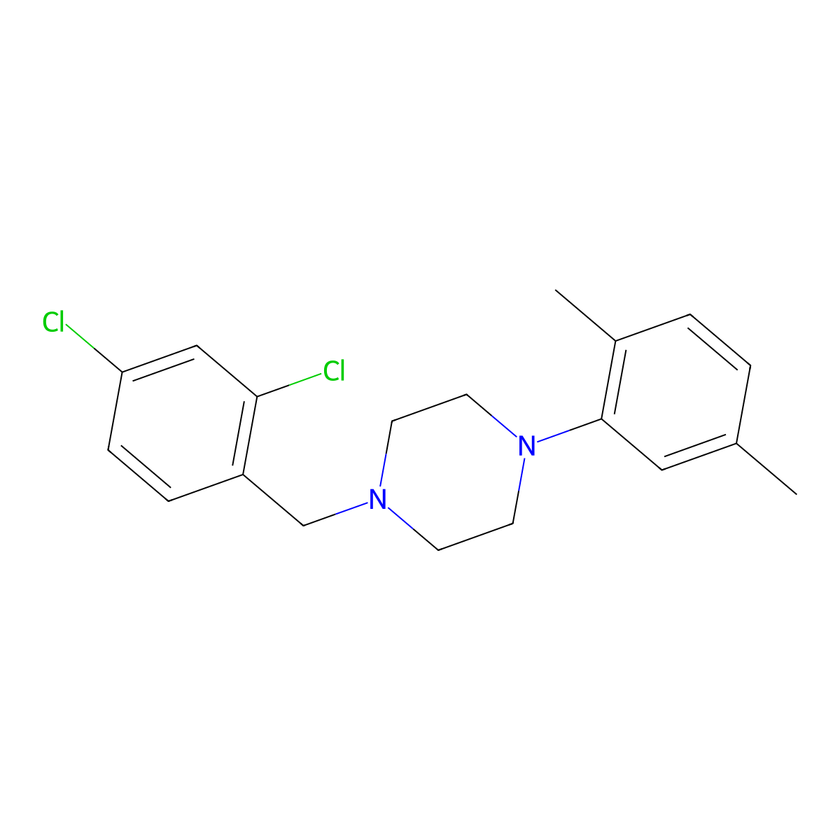 1-[(2,4-Dichlorophenyl)methyl]-4-(2,5-dimethylphenyl)piperazine molecular structure, CAS 415958-95-1