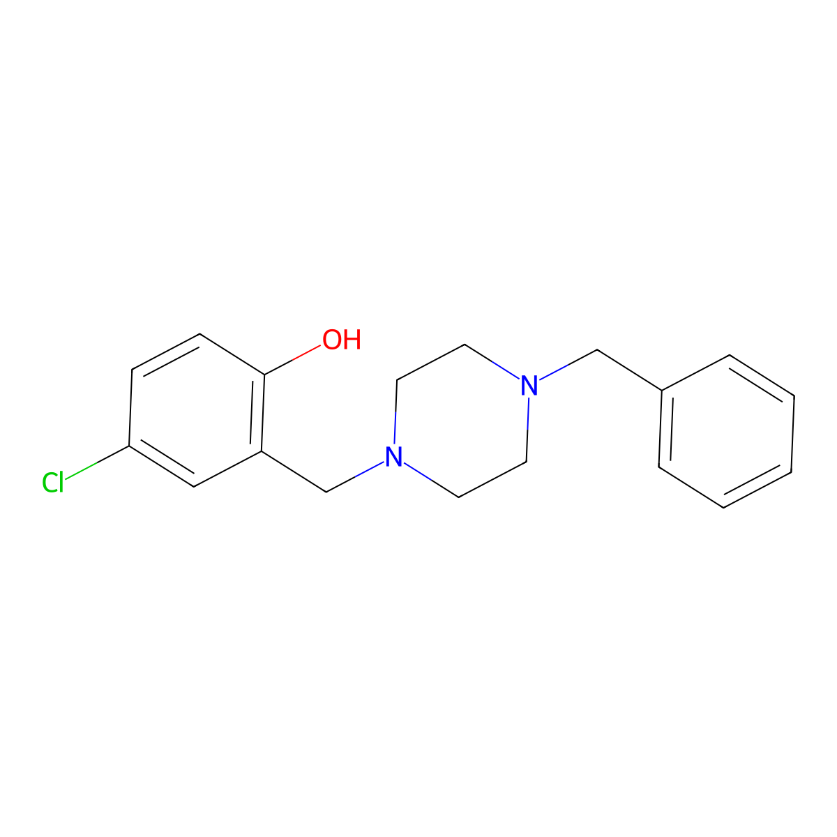 2-[(4-Benzylpiperazin-1-yl)methyl]-4-chlorophenol molecular structure, CAS 415958-99-5