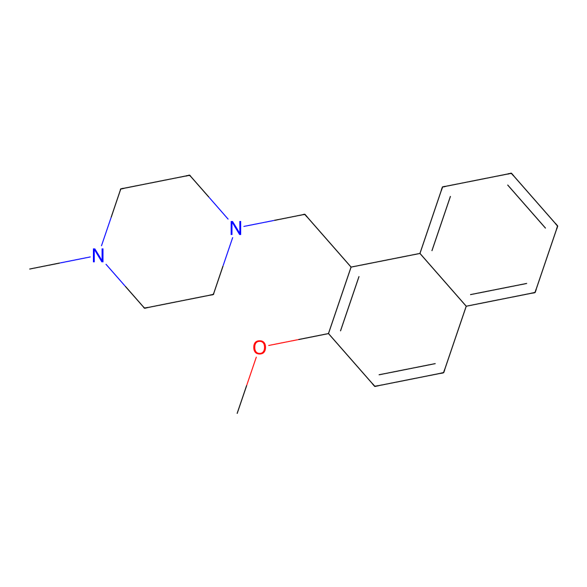 1-[(2-Methoxynaphthalen-1-yl)methyl]-4-methylpiperazine molecular structure, CAS 415959-28-3