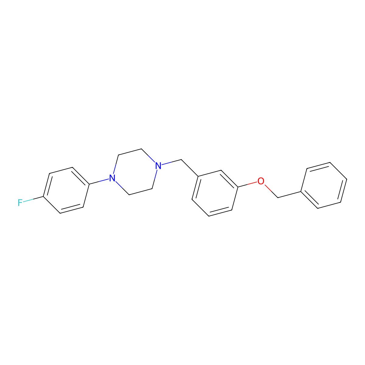 1-(4-Fluorophenyl)-4-[(3-phenylmethoxyphenyl)methyl]piperazine molecular structure, CAS 415959-61-4