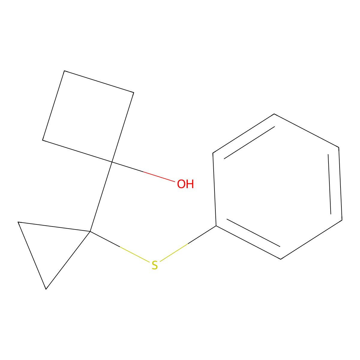 1-(1-(Phenylthio)cyclopropyl)cyclobutanol molecular structure, CAS 41596-89-8