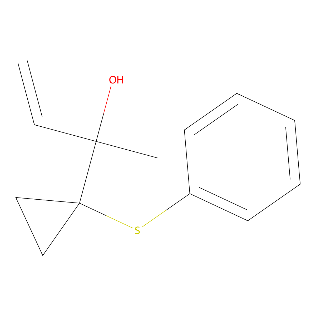 2-(1-(Phenylthio)cyclopropyl)but-3-EN-2-OL molecular structure, CAS 41596-96-7