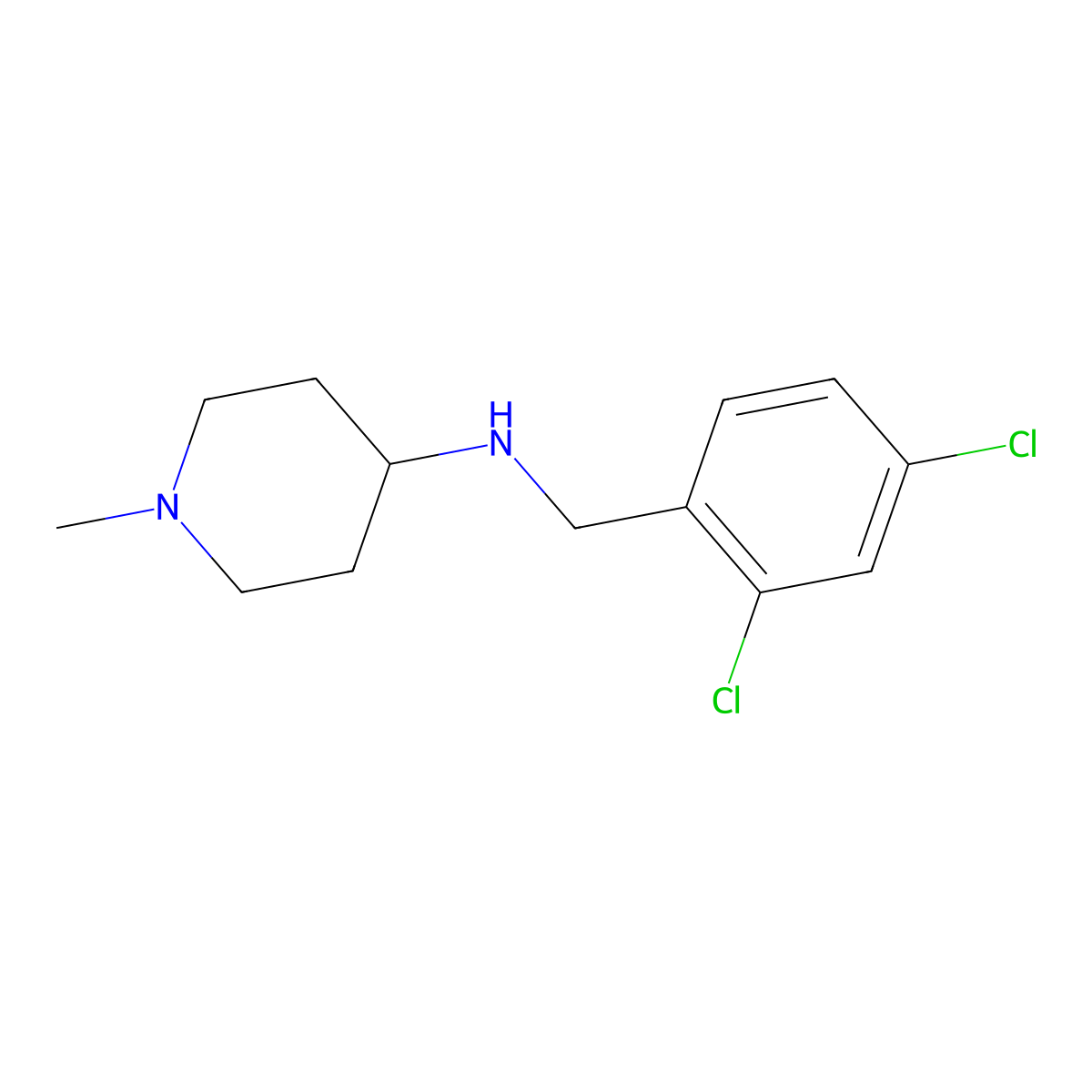 N-[(2,4-dichlorophenyl)methyl]-1-methylpiperidin-4-amine molecular structure, CAS 415960-57-5