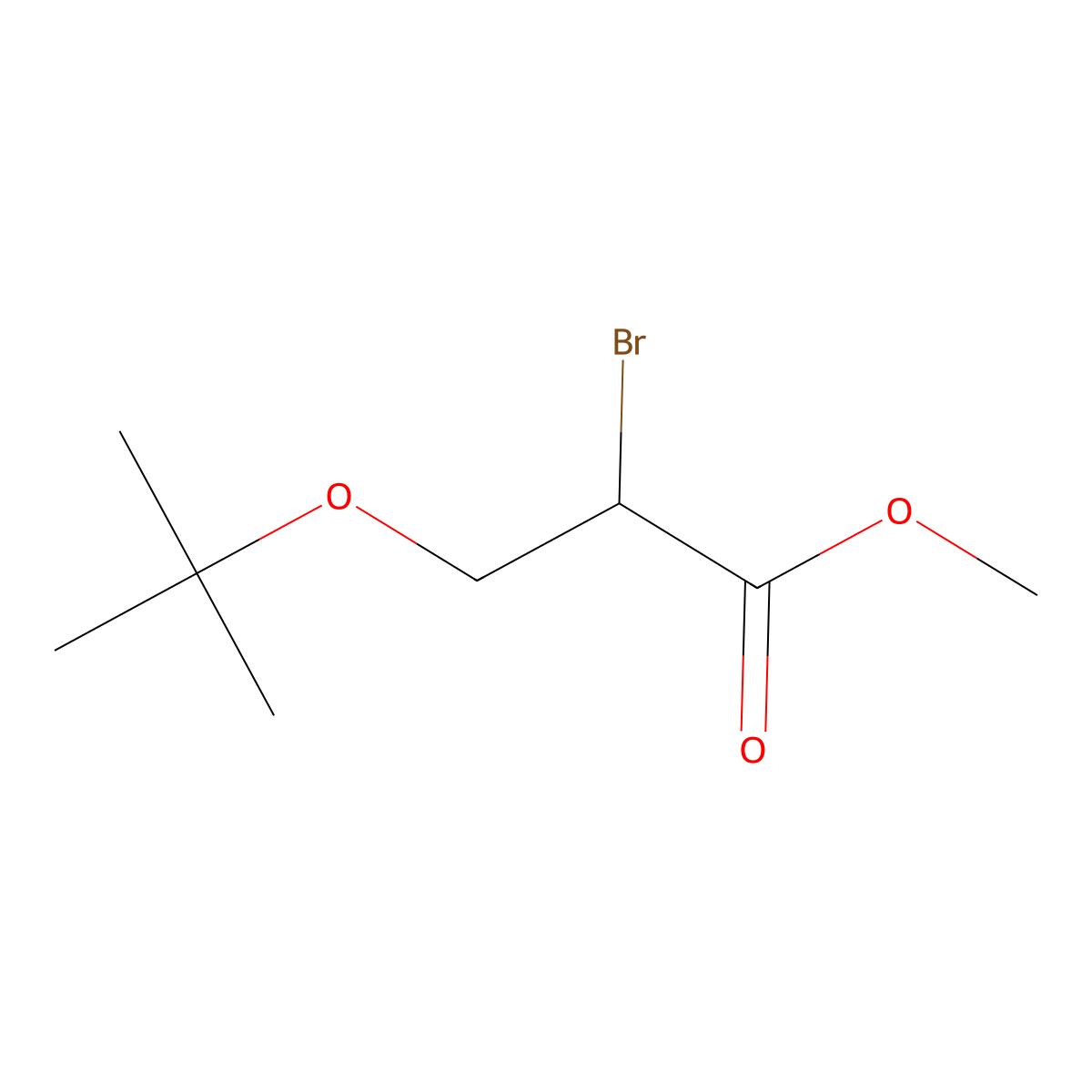 Methyl 2-bromo-3-(tert-butoxy)propanoate molecular structure, CAS 415963-60-9