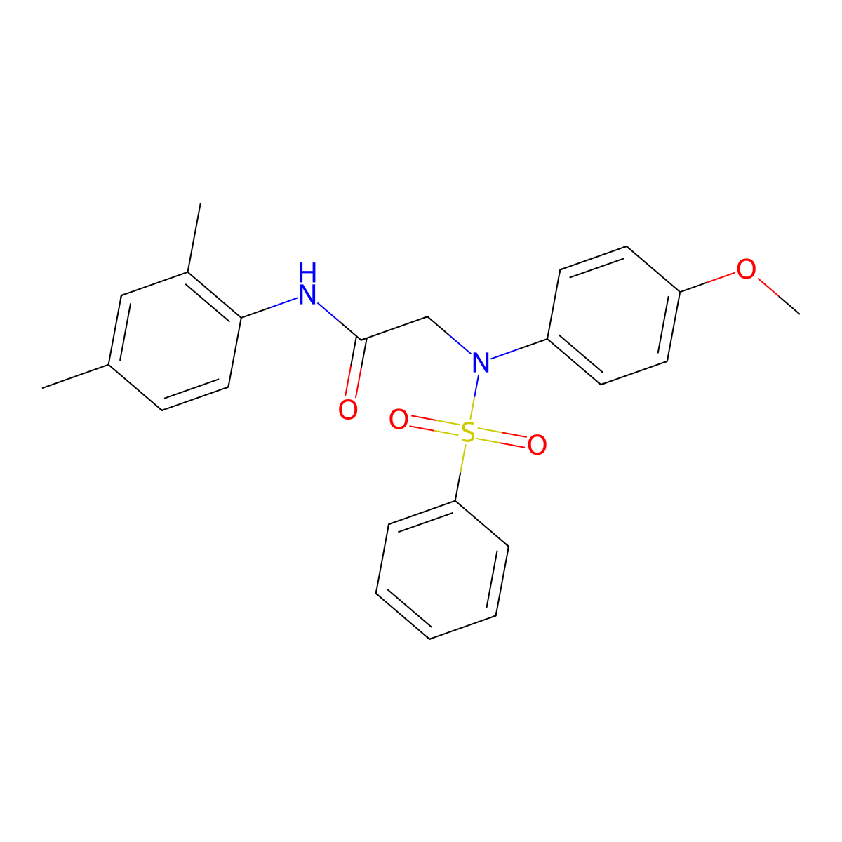 2-[N-(benzenesulfonyl)-4-methoxyanilino]-N-(2,4-dimethylphenyl)acetamide molecular structure, CAS 415963-90-5
