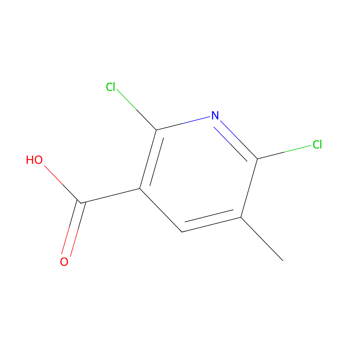2,6-Dichloro-5-methyl-3-pyridinecarboxylic acid molecular structure, CAS 415965-43-4
