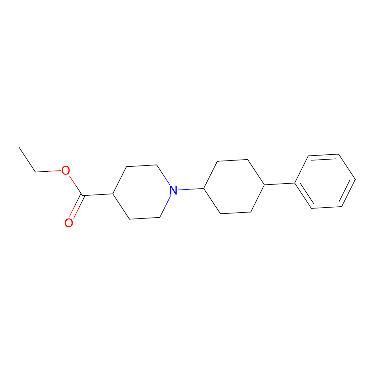 Ethyl 1-(4-phenylcyclohexyl)-4-piperidinecarboxylate molecular structure, CAS 415967-80-5