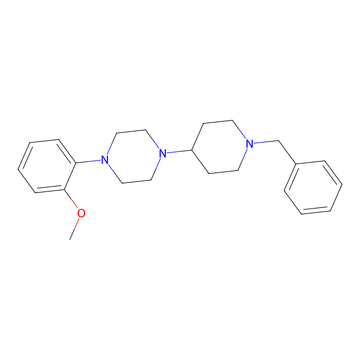 1-(1-Benzylpiperidin-4-yl)-4-(2-methoxyphenyl)piperazine molecular structure, CAS 415967-82-7