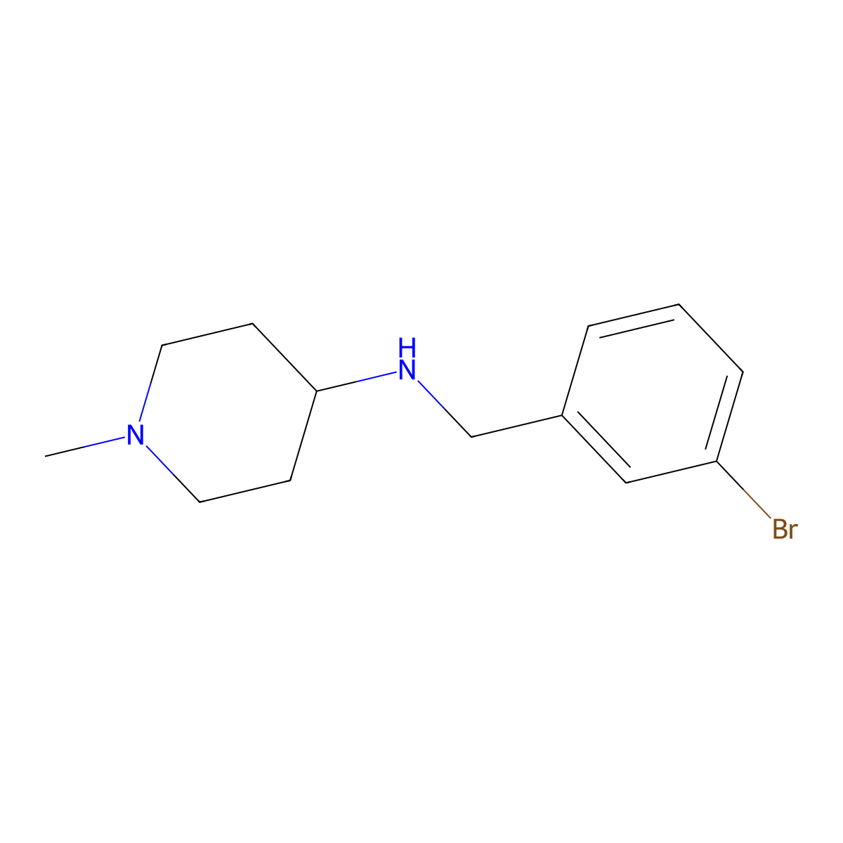 N-[(3-bromophenyl)methyl]-1-methylpiperidin-4-amine molecular structure, CAS 415968-48-8