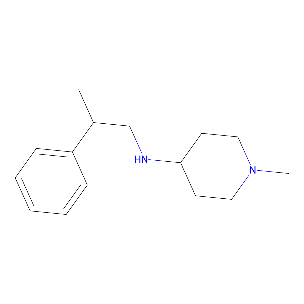 1-methyl-N-(2-phenylpropyl)piperidin-4-amine molecular structure, CAS 415969-02-7