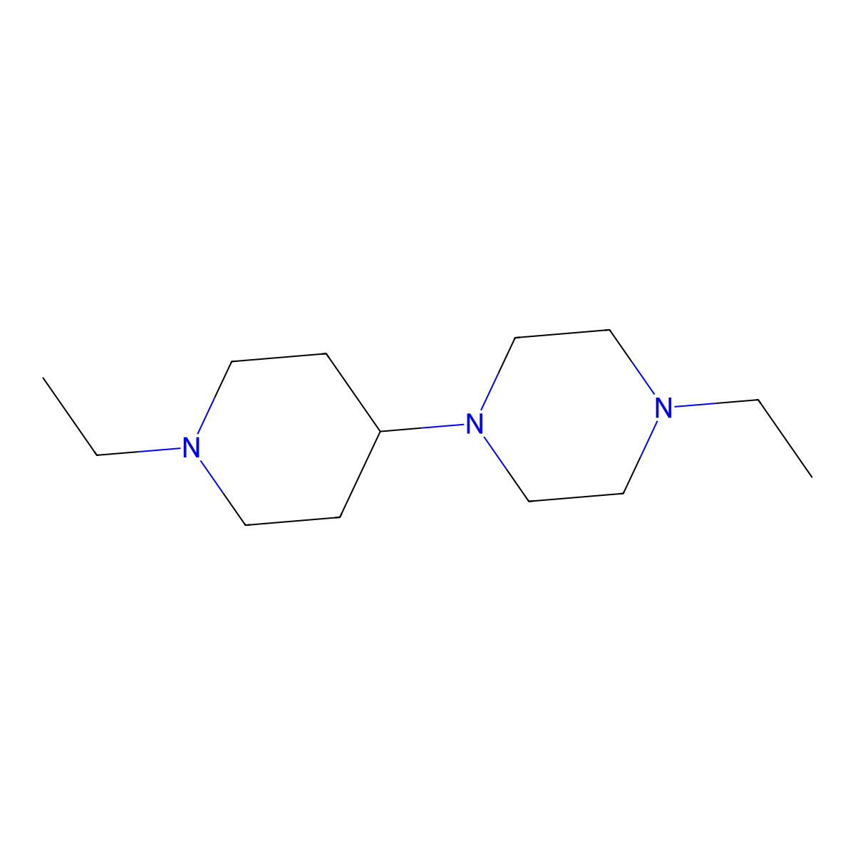 Piperazine, 1-ethyl-4-(1-ethyl-4-piperidinyl)-(9CI) molecular structure, CAS 415969-06-1