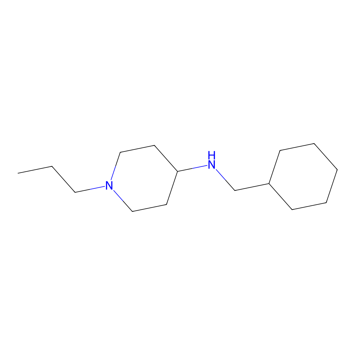 N-(cyclohexylmethyl)-1-propylpiperidin-4-amine molecular structure, CAS 415969-28-7