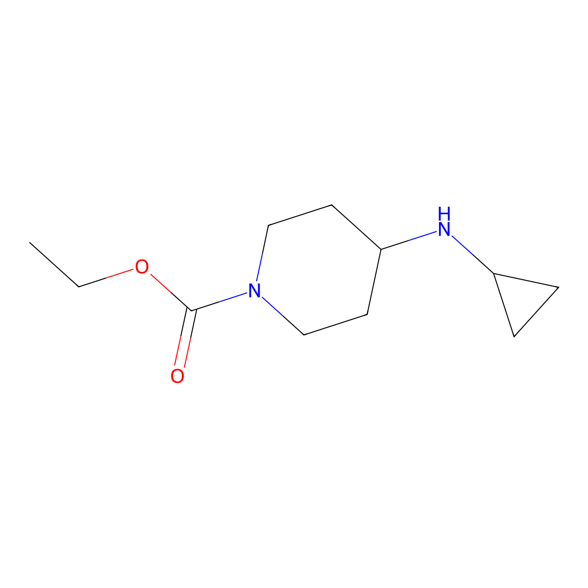 Ethyl 4-(cyclopropylamino)piperidine-1-carboxylate molecular structure, CAS 415969-85-6