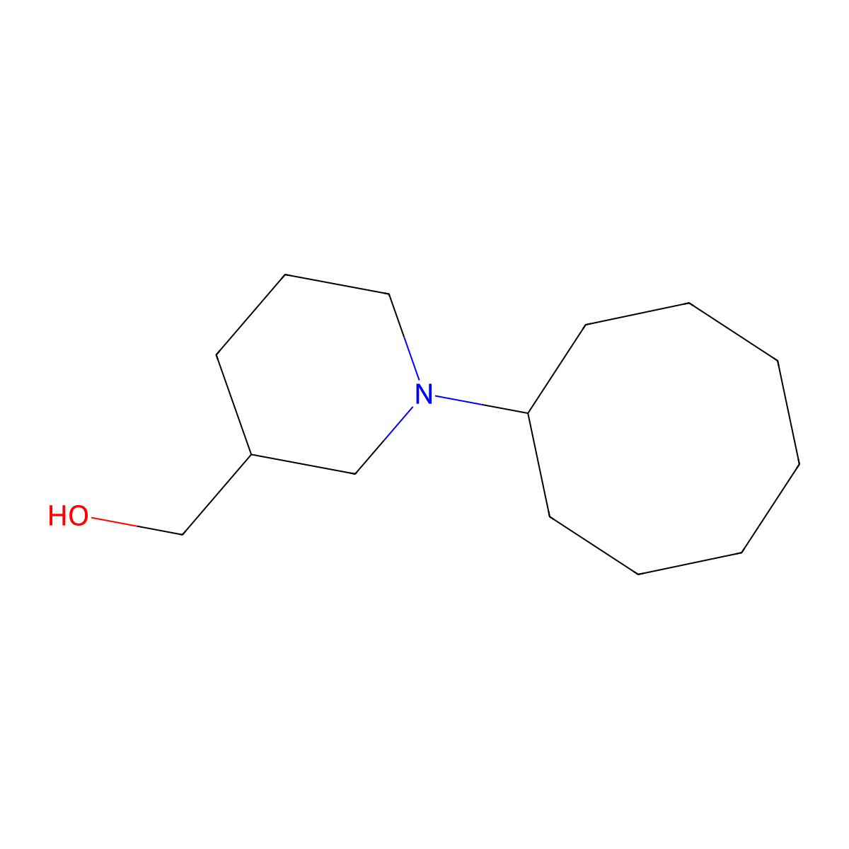 (1-Cyclooctylpiperidin-3-yl)methanol molecular structure, CAS 415970-17-1