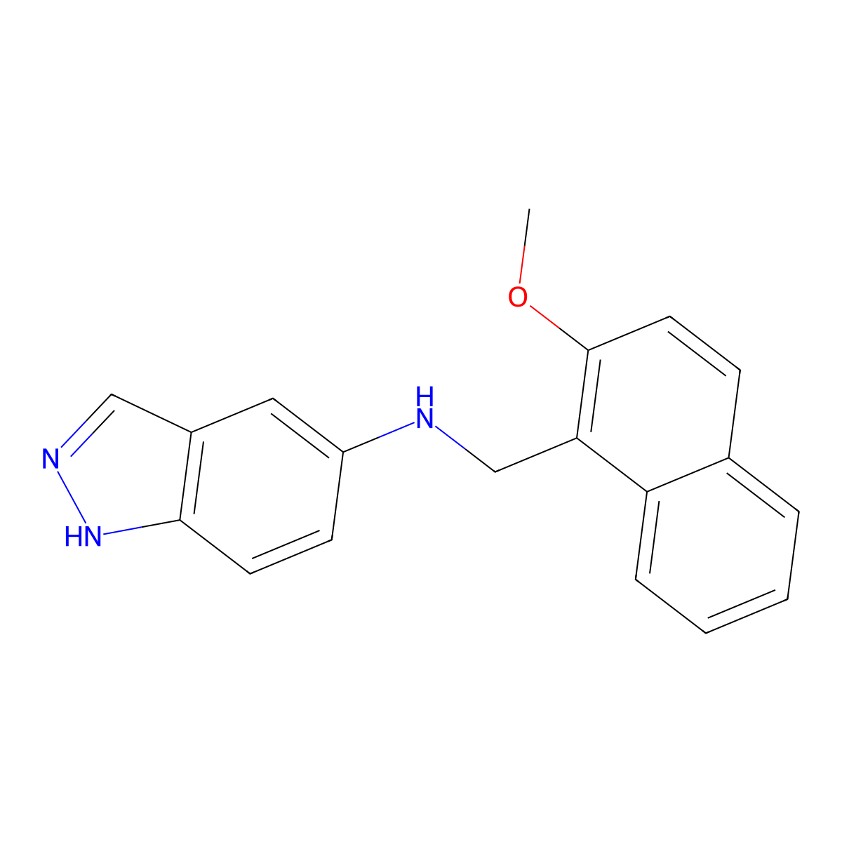 n-[(2-Methoxy-1-naphthyl)methyl]-1h-indazol-5-amine molecular structure, CAS 415970-20-6