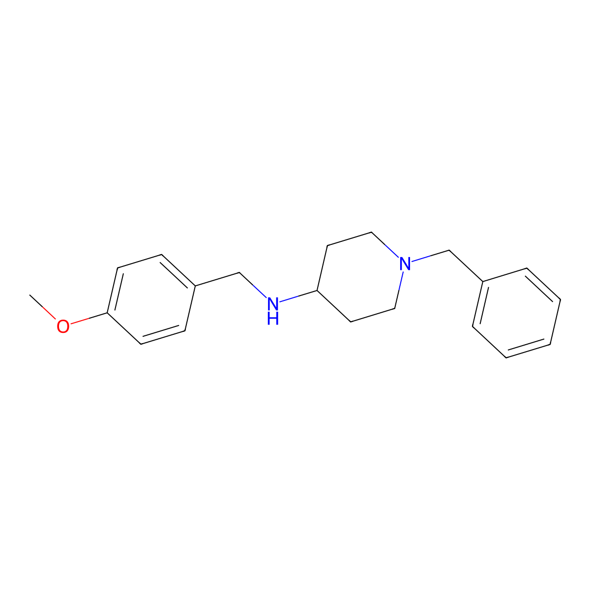 1-benzyl-N-(4-methoxybenzyl)piperidin-4-amine molecular structure, CAS 415970-67-1